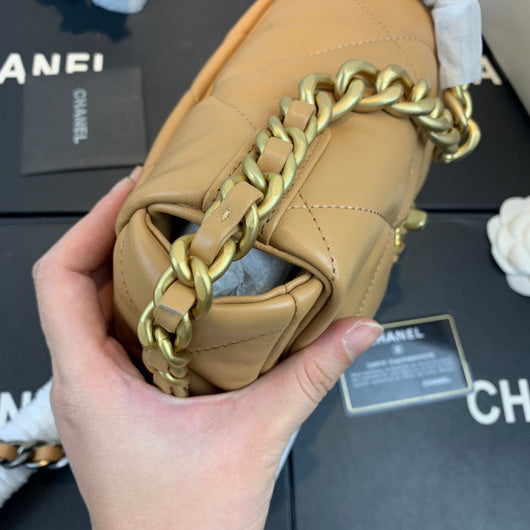 Chanel As1160 Chanel 19 Handbag Flap Lambskin Lake Tan | chanel as1160 chanel 19 handbag flap lambskin silvery 071