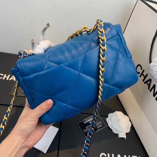 Chanel As1160 Chanel 19 Handbag Flap Lambskin dark blue | chanel as1160 chanel 19 handbag flap lambskin silvery 075