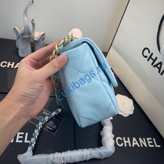 Chanel As1160 Chanel 19 Handbag Flap Lambskin Lake Light Blue | chanel as1160 chanel 19 handbag flap lambskin silvery 122