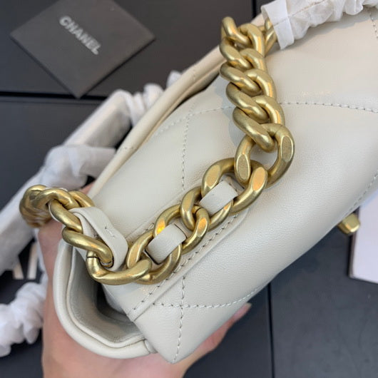 Chanel As1160 Chanel 19 Handbag Flap Lambskin Beige | chanel as1160 chanel 19 handbag flap lambskin silvery 135