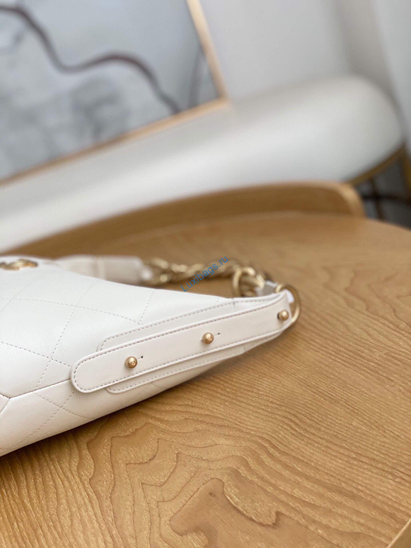 Chanel AS2910 Hobo Handbag Calfskin White Gold | chanel as2910 hobo handbag calfskin white gold 004