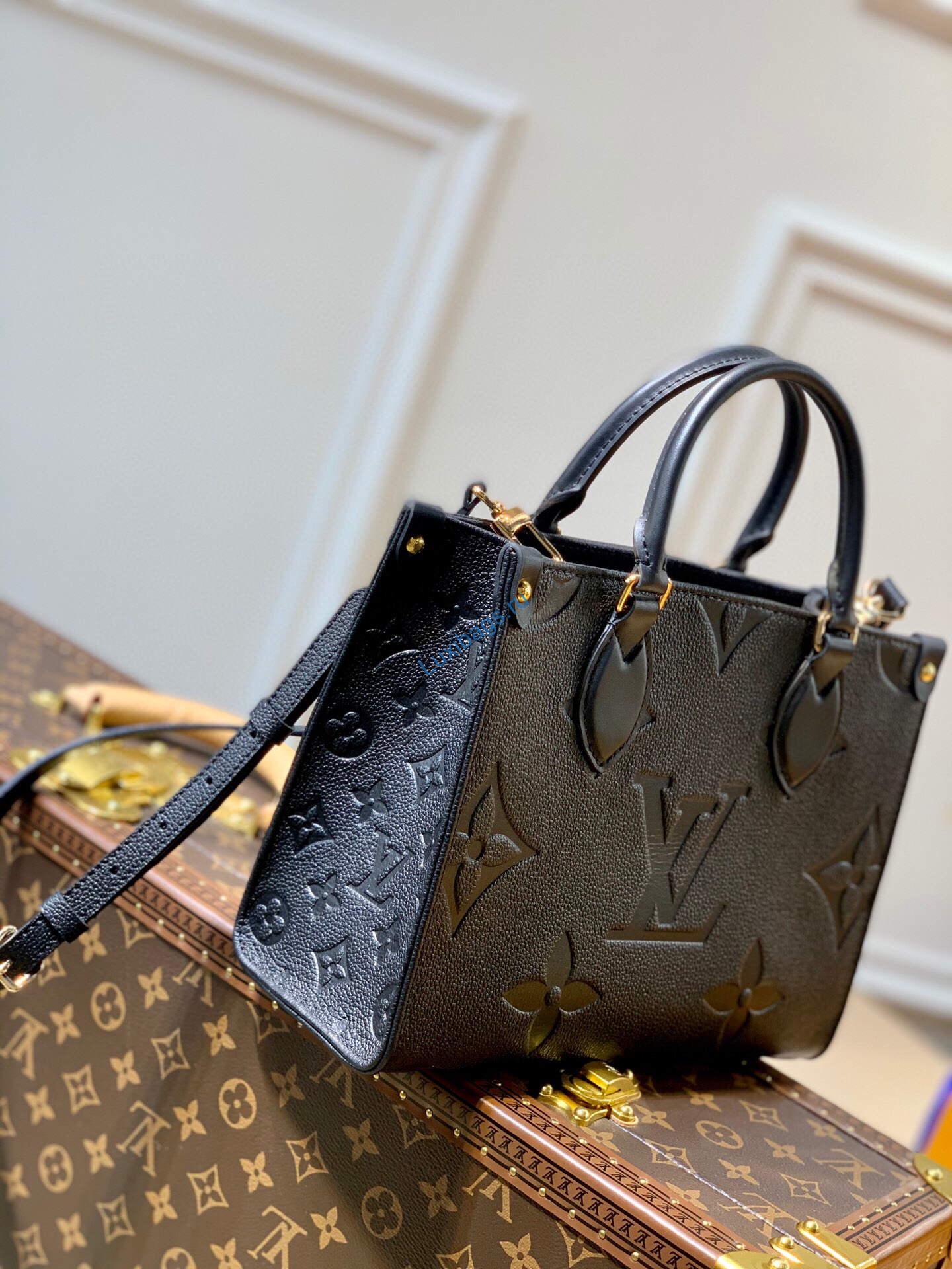 LV M45653 Louis Vuitton Onthego Pm Bag M45779 leather Black | chanel as2927 heart clutch with chain bag ap2784 white 02