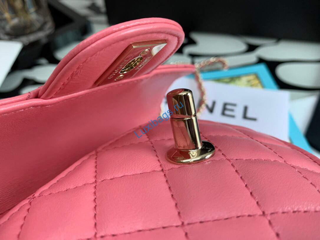 Chanel AS3191 Large Heart Bag Lambskin Rose Red | chanel as2928 flap large heart bag lambskin rose red 03