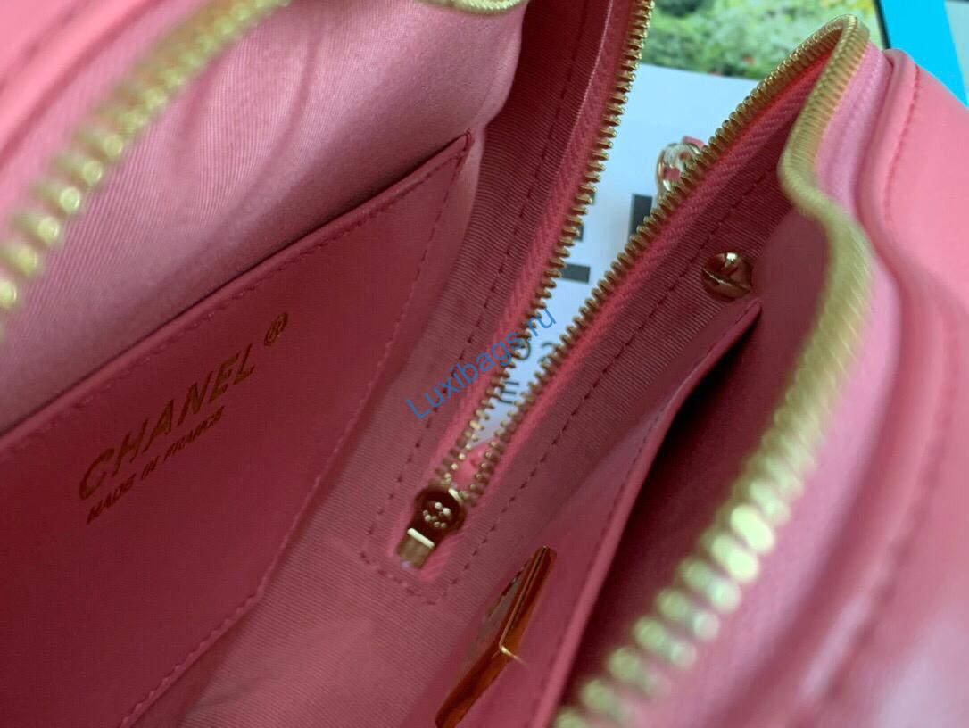 Chanel AS3191 Large Heart Bag Lambskin Rose Red | chanel as2928 flap large heart bag lambskin rose red 07