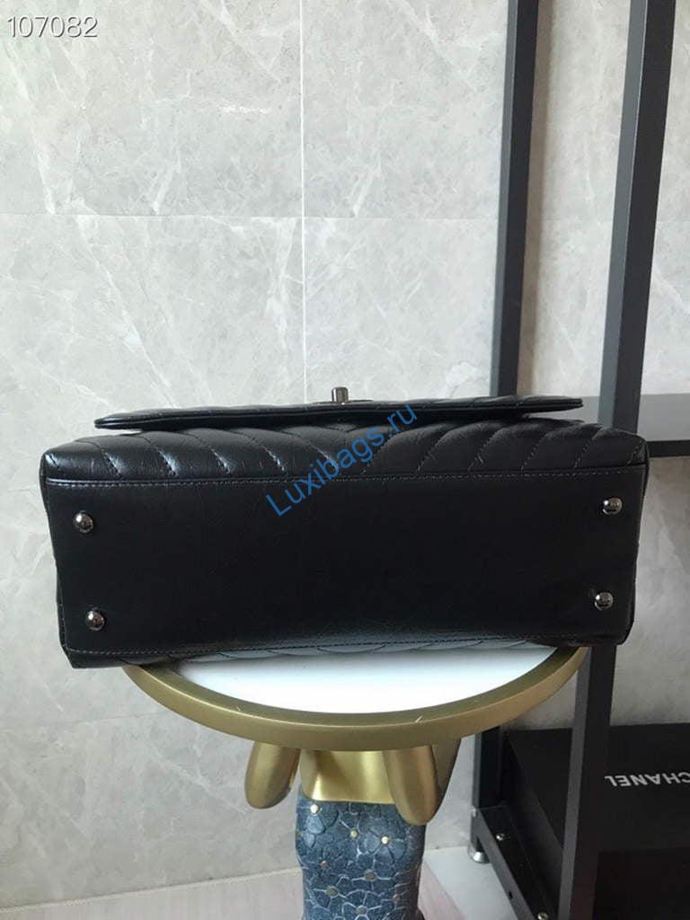 Chanel Large Top Handle Bag A92991 lambskin Black with Black Hardward | chanel large top handle bag a92991 lambskin black with black hardward 007