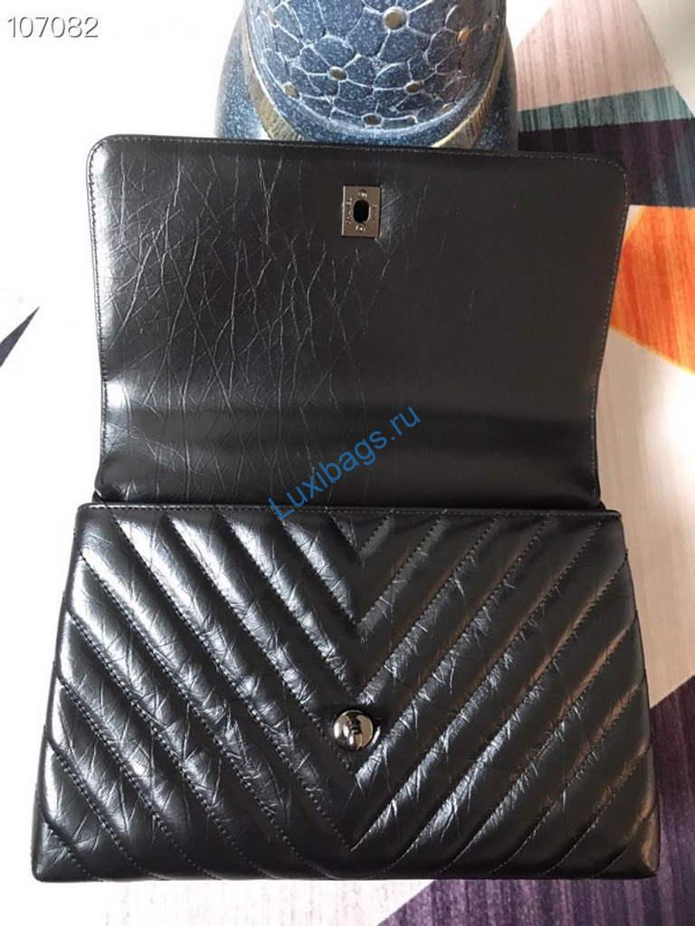 Chanel Large Top Handle Bag A92991 lambskin Black with Black Hardward | chanel large top handle bag a92991 lambskin black with black hardward 008