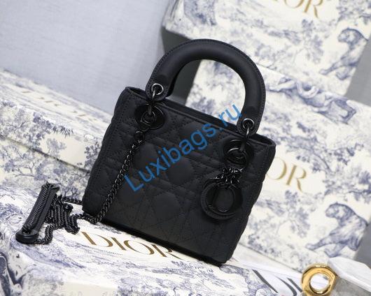 Dior M0505 Mini Dior Lady Bag Black Cannage lambskin
