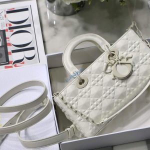 Dior M0540 Lady D-joy Calfskin Bag White