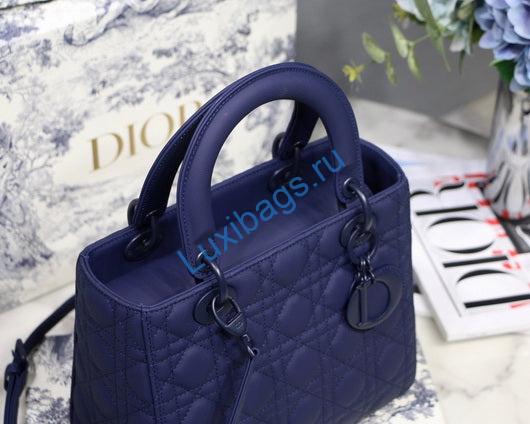 Dior M0565 Medium Lady Dior Cannage Calfskin Bag Navy Blue | dior m0565 medium lady dior cannage calfskin bag 029