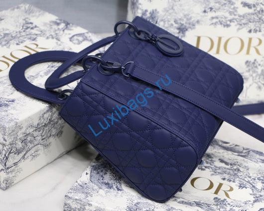 Dior M0565 Medium Lady Dior Cannage Calfskin Bag Navy Blue | dior m0565 medium lady dior cannage calfskin bag 032