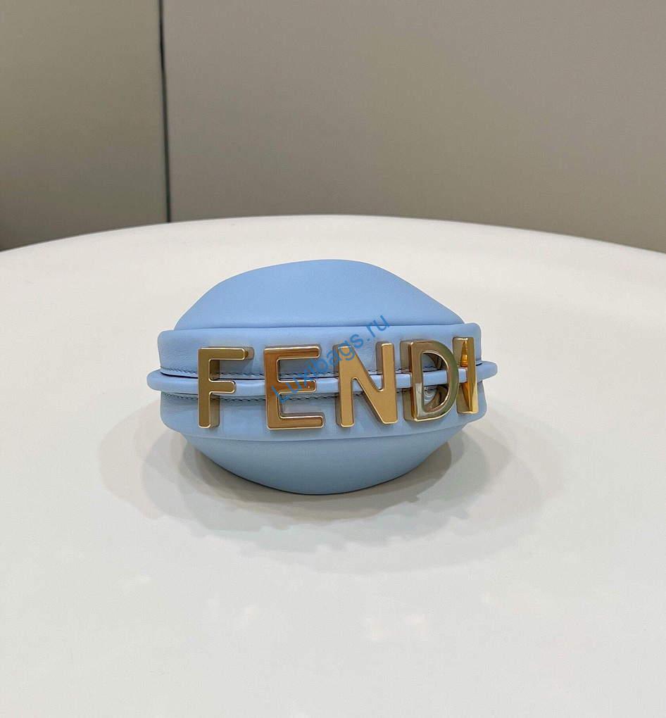 Fendi 7AS089 Nano Fendigraphy Light blue leather Charm 80056S | fendi 7as089 nano fendigraphy light blue leather charm 003