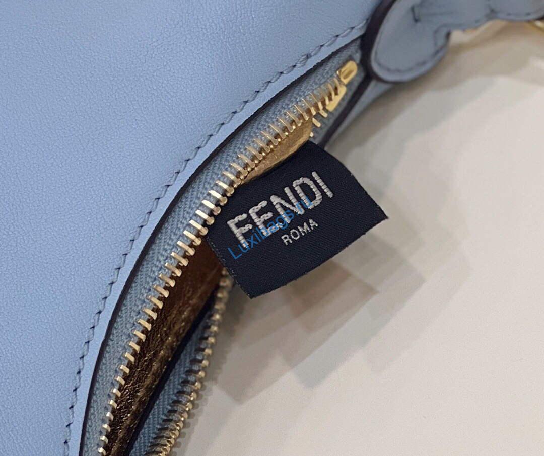 Fendi 7AS089 Nano Fendigraphy Light blue leather Charm 80056S | fendi 7as089 nano fendigraphy light blue leather charm 008