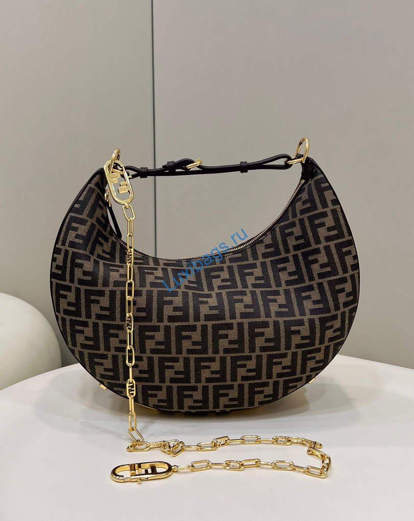 Fendi 8BR798 Fendigraphy Medium 80056L Brown leather Bag | fendi 8br798 fendigraphy small 80056m brown leather bag 002