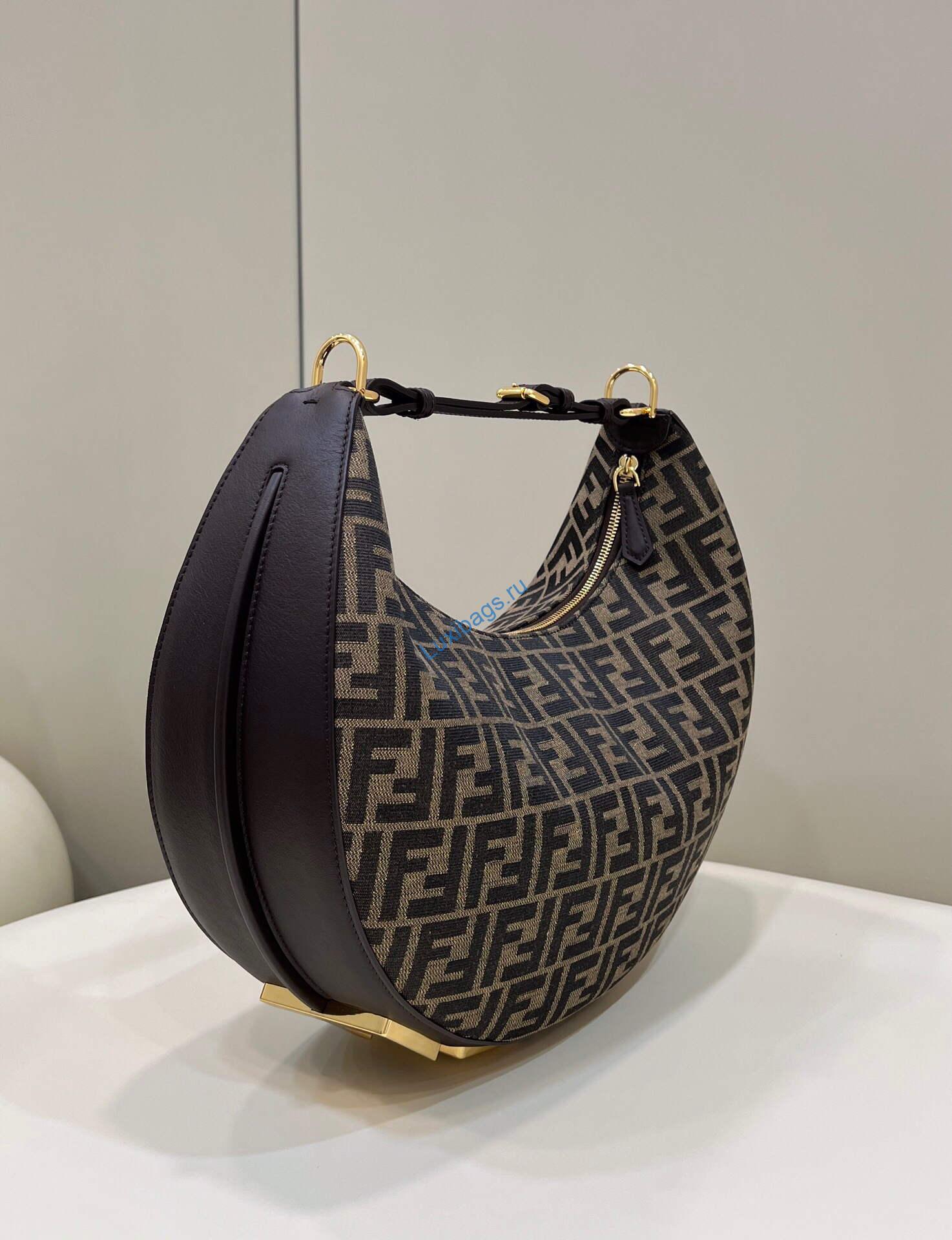 Fendi 8BR798 Fendigraphy Medium 80056L Brown leather Bag | fendi 8br798 fendigraphy small 80056m brown leather bag 004