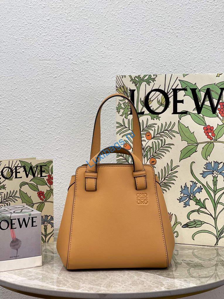 Loewe A538H04X02 Hammock Nugget Bag in Nappa Calfskin Warm Desert