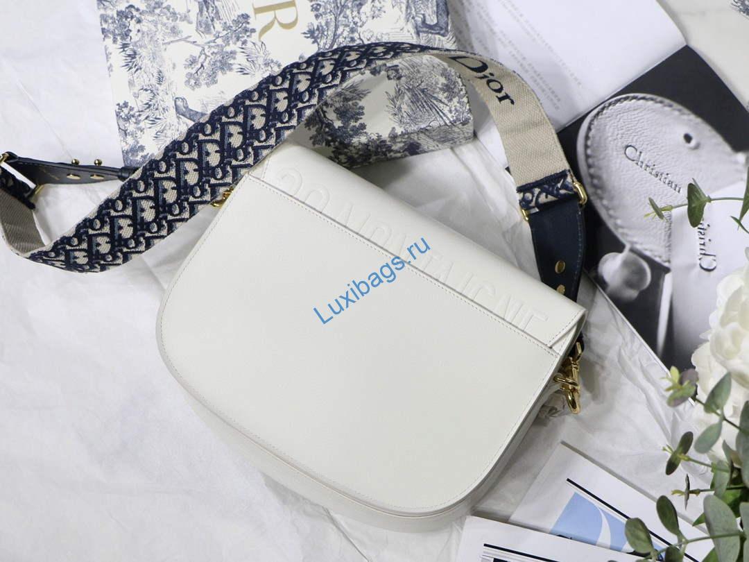 Dior M9320 Large Dior Bobby Bag Latte Box Calfskin With Blue Oblique Embroidered Strap | luxibags.ru 191