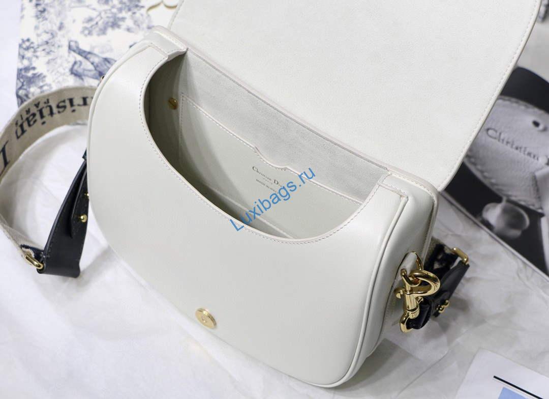 Dior M9320 Large Dior Bobby Bag Latte Box Calfskin With Blue Oblique Embroidered Strap | luxibags.ru 195