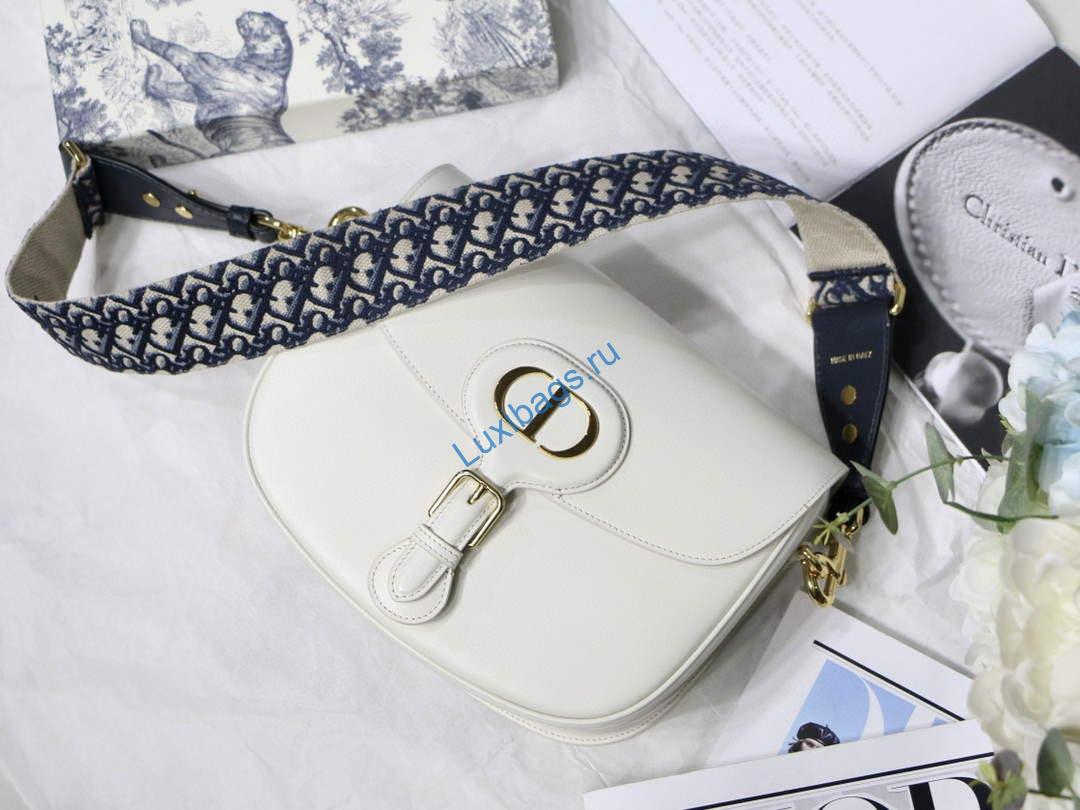 Dior M9320 Large Dior Bobby Bag Latte Box Calfskin With Blue Oblique Embroidered Strap | luxibags.ru 198