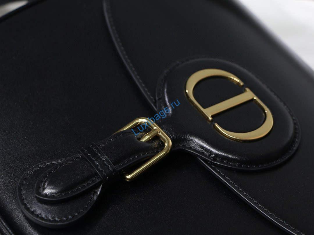 Dior M9320 Large Dior Bobby Bag Black Calfskin With Blue Oblique Embroidered Strap | luxibags.ru 201