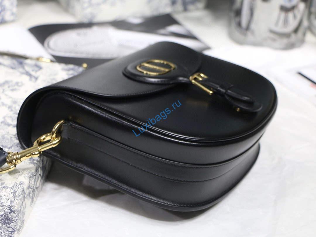 Dior M9320 Large Dior Bobby Bag Black Calfskin With Blue Oblique Embroidered Strap | luxibags.ru 204