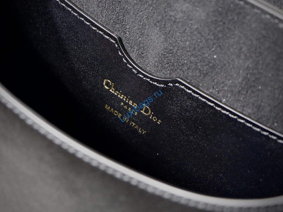 Dior M9320 Large Dior Bobby Bag Black Calfskin With Blue Oblique Embroidered Strap | luxibags.ru 207