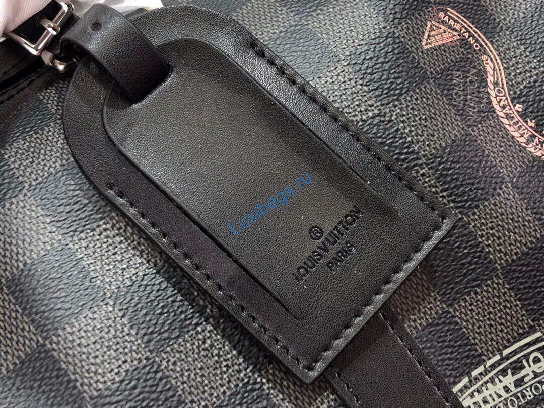 LV N45281 Louis Vuitton Keepall 50B Travel Bag Black | lv n45281 louis vuitton keepall 50b travel bag black 06