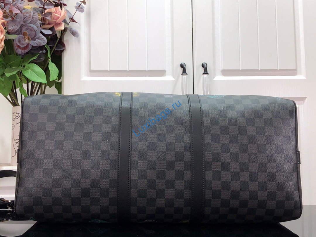 LV N45281 Louis Vuitton Keepall 50B Travel Bag Black | lv n45281 louis vuitton keepall 50b travel bag black 07