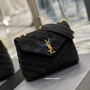 YSL 494699 Saint Laurent Small Loulou in Matelasse Y Leather Bag Black