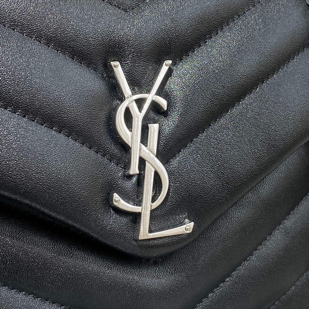 YSL 494699 Saint Laurent Small Loulou in Matelasse Y Leather Bag Black Silvery | ysl 494699 saint laurent loulou small bag 068