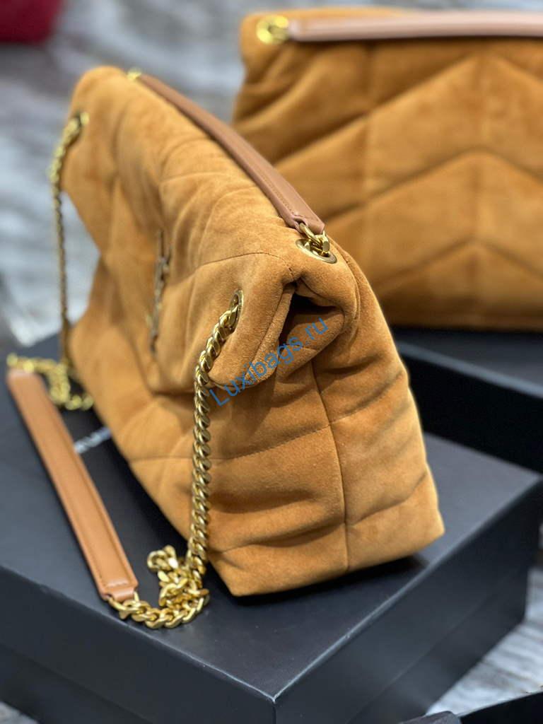 YSL 577475 Saint Laurent Puffer Medium Bag In Quilted Lambskin Leather Brown | ysl 574946 saint laurent puffer medium bag in quilted lambskin leather brown 13