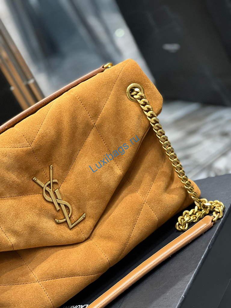 YSL 577475 Saint Laurent Puffer Medium Bag In Quilted Lambskin Leather Brown | ysl 574946 saint laurent puffer medium bag in quilted lambskin leather brown 14