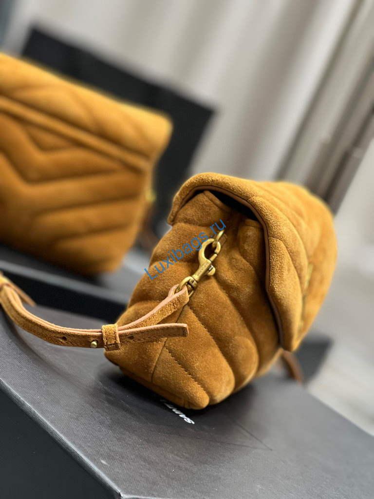 YSL 630951 Saint Laurent Loulou Toy Bag In Matelassé "Y" Leather Brown | ysl 620333 saint laurent loulou toy bag in matelasse y leather 059