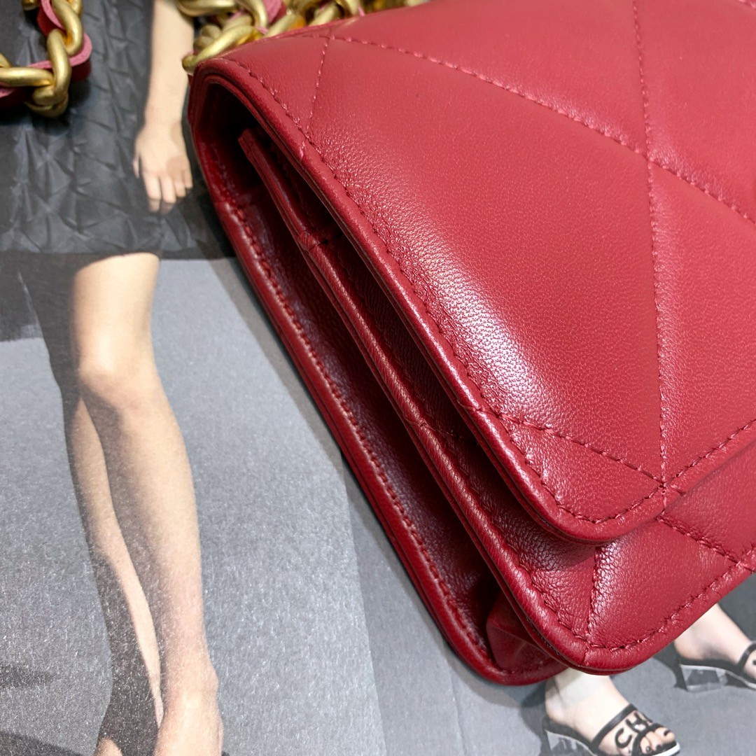 Chanel A86092 WOC Chain Wallet Bag Lambskin Wine Red | chanel a86092 woc bag lambskin 008