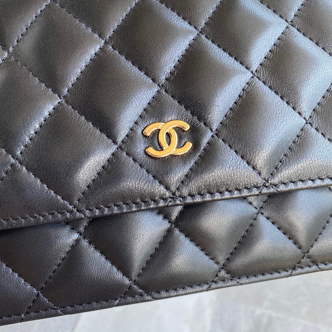 Chanel AP0250 Wallet on Chain Lambskin A33814 Black | chanel ap0250 wallet on chain lambskin a33814 02