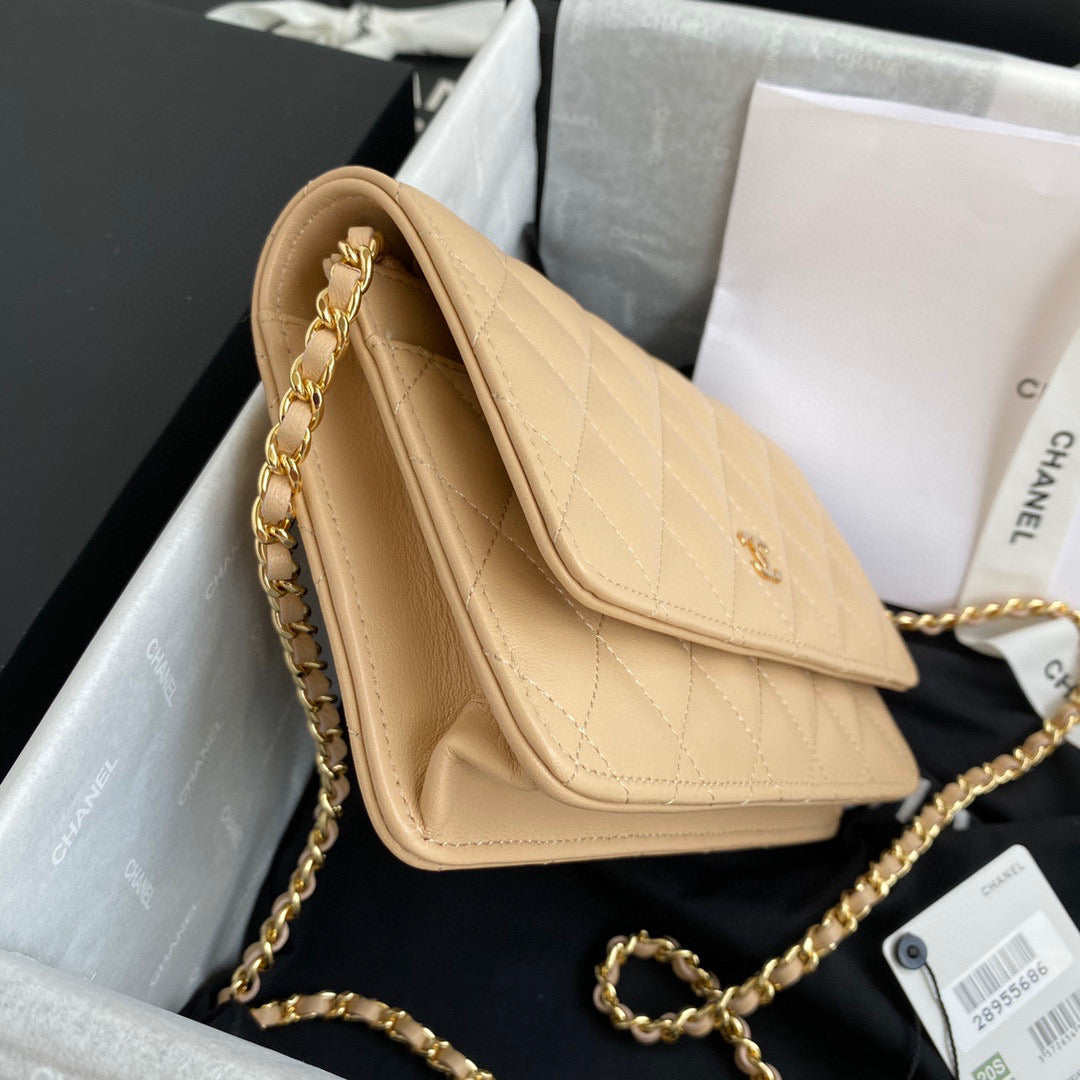 Chanel AP0250 Wallet on Chain Lambskin A33814 apricot | chanel ap0250 wallet on chain lambskin a33814 12