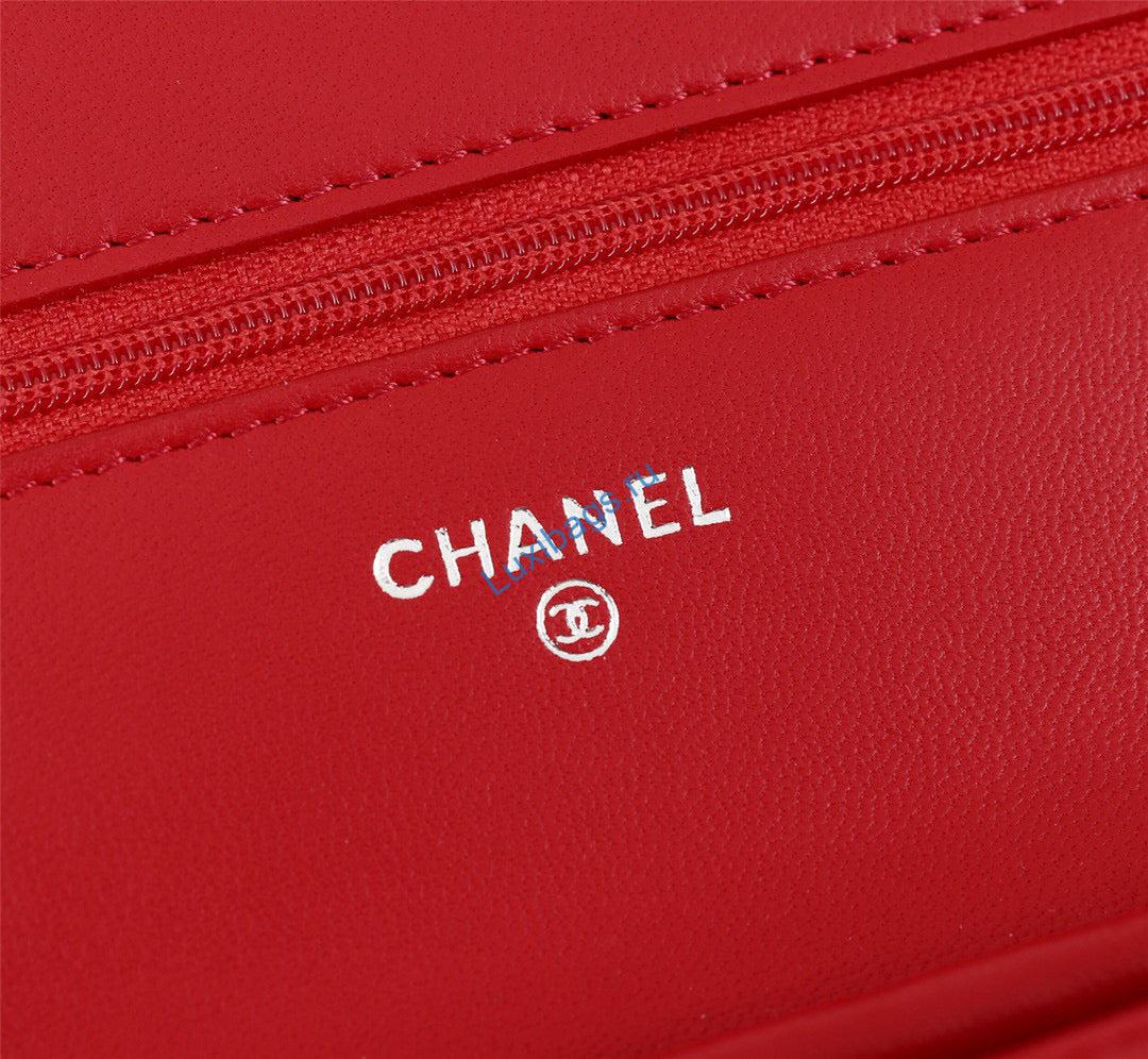 Chanel AP0250 Wallet on Chain Lambskin A33814 Red Silver | chanel ap0250 wallet on chain lambskin a33814 68