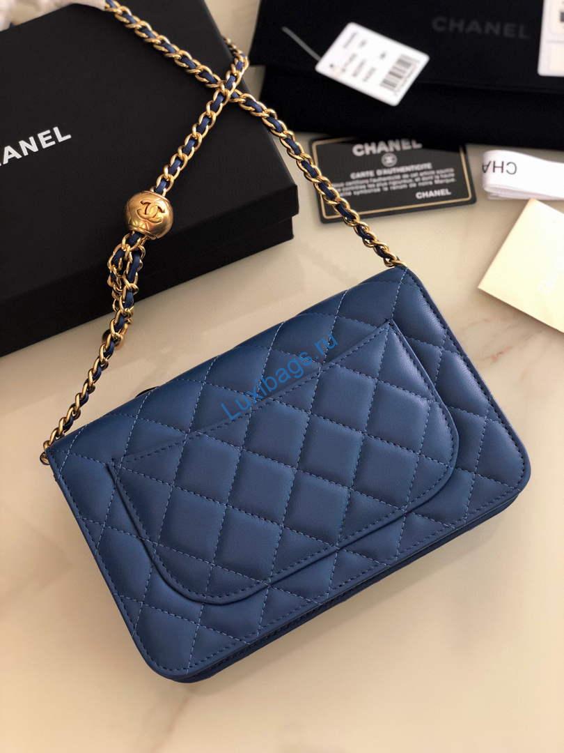 Chanel AP1450 Wallet on Chain Lambskin A33814 Navy Blue | chanel ap0250 wallet on chain lambskin a33814 navy blue 02