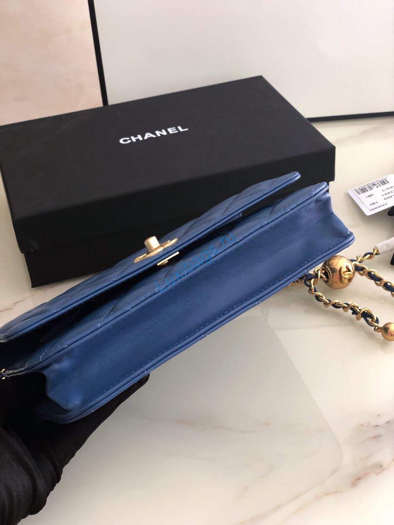 Chanel AP1450 Wallet on Chain Lambskin A33814 Navy Blue | chanel ap0250 wallet on chain lambskin a33814 navy blue 03