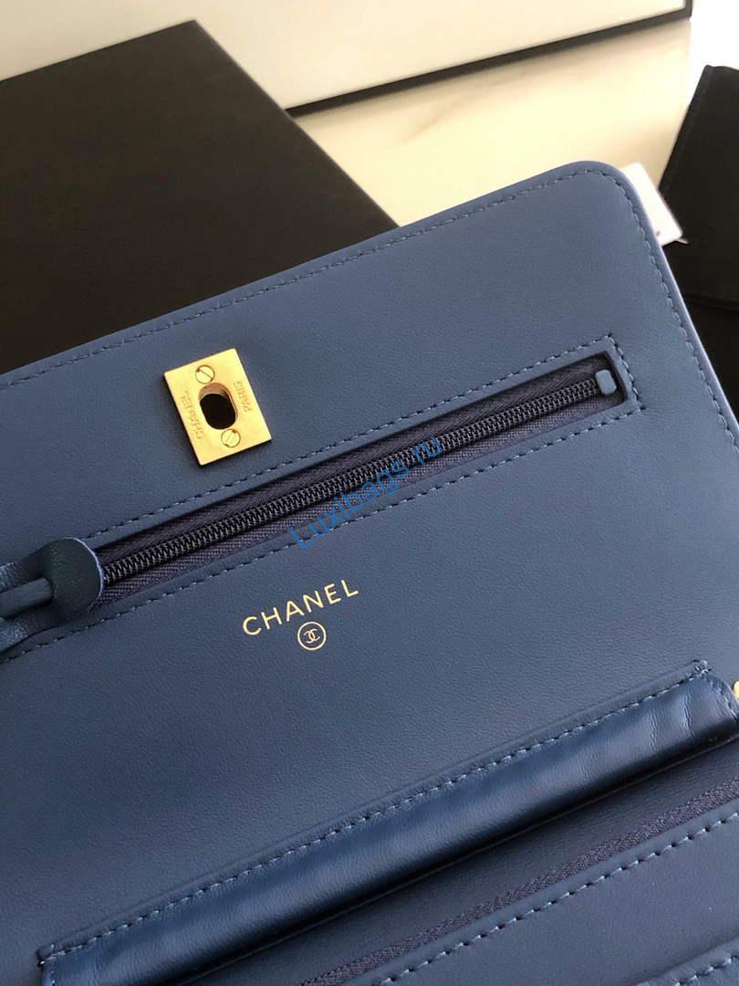 Chanel AP1450 Wallet on Chain Lambskin A33814 Navy Blue | chanel ap0250 wallet on chain lambskin a33814 navy blue 08