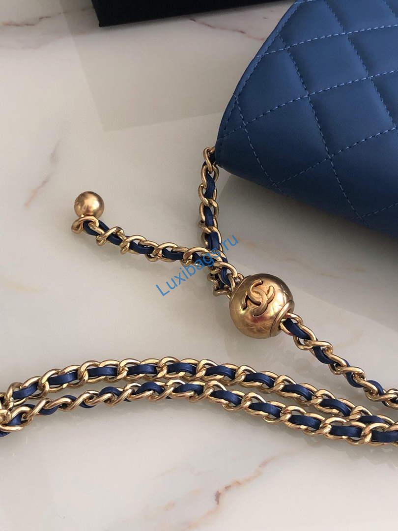 Chanel AP1450 Wallet on Chain Lambskin A33814 Navy Blue | chanel ap0250 wallet on chain lambskin a33814 navy blue 09
