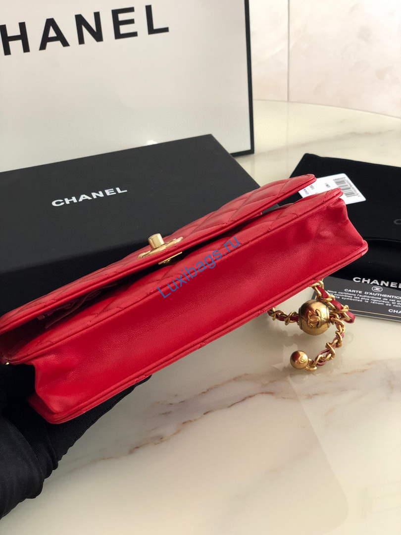 Chanel AP1450 Wallet on Chain Lambskin A33814 Red | chanel ap0250 wallet on chain lambskin a33814 red 03