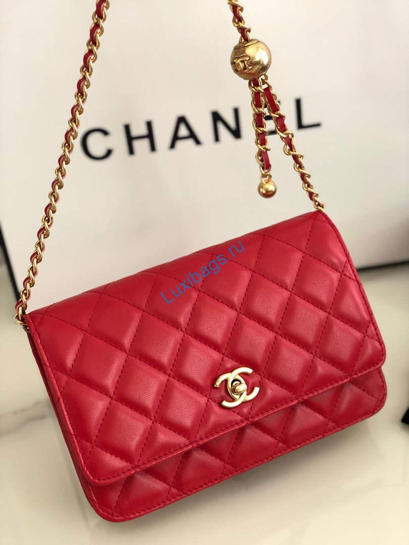Chanel AP1450 Wallet on Chain Lambskin A33814 Red | chanel ap0250 wallet on chain lambskin a33814 red 04