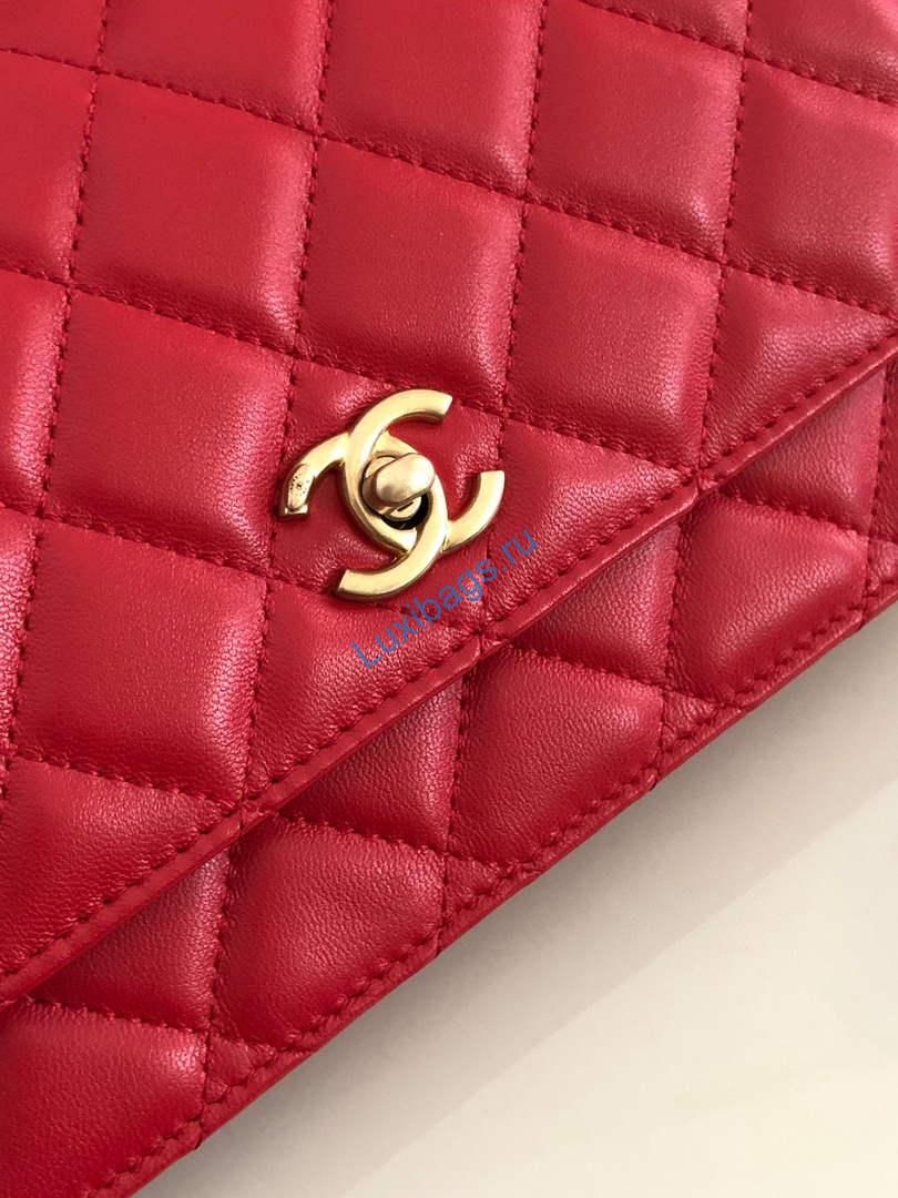 Chanel AP1450 Wallet on Chain Lambskin A33814 Red | chanel ap0250 wallet on chain lambskin a33814 red 05