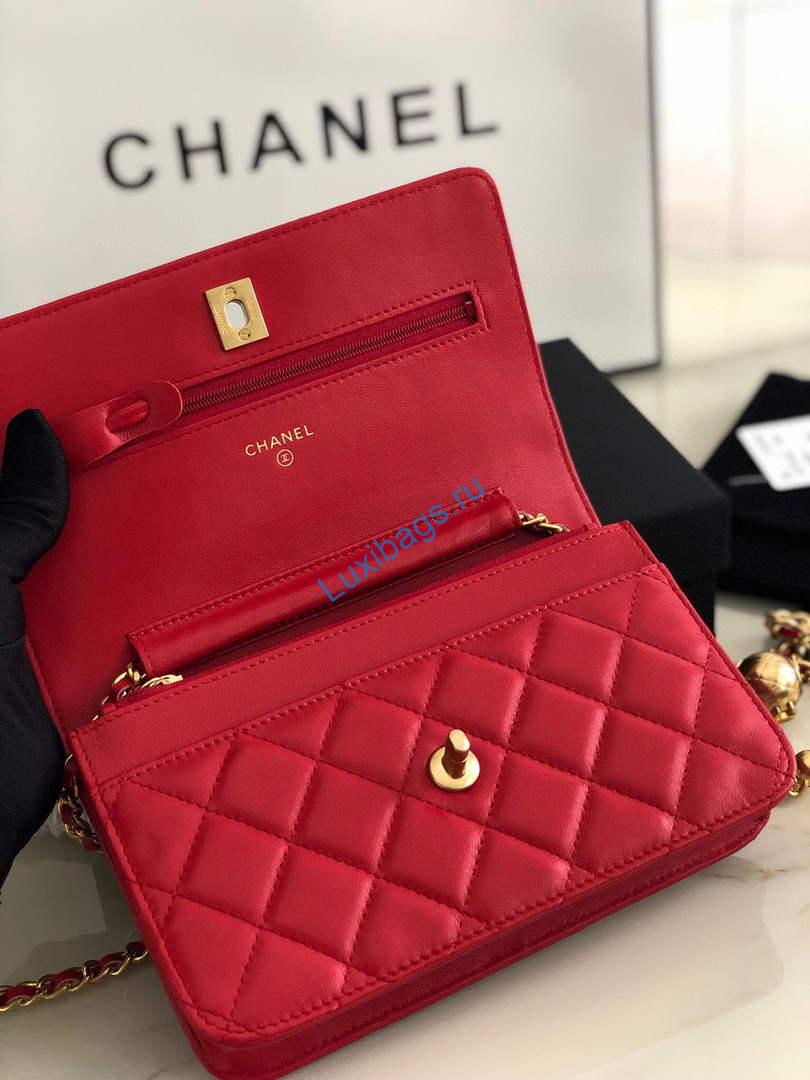 Chanel AP1450 Wallet on Chain Lambskin A33814 Red | chanel ap0250 wallet on chain lambskin a33814 red 07