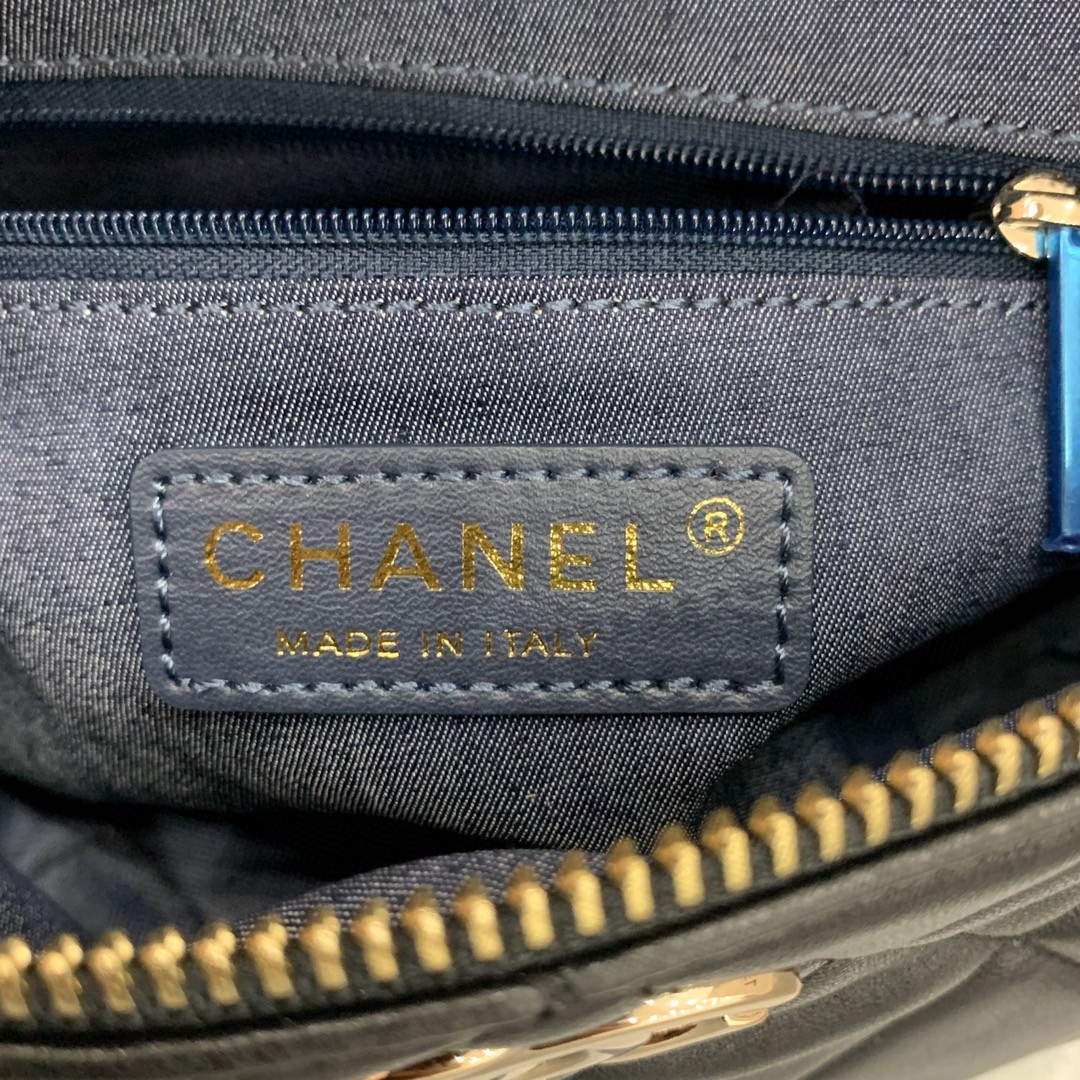 Chanel AS1356 Belt bag Lambskin gold Black | chanel as1356 belt bag lambskin gold black 009