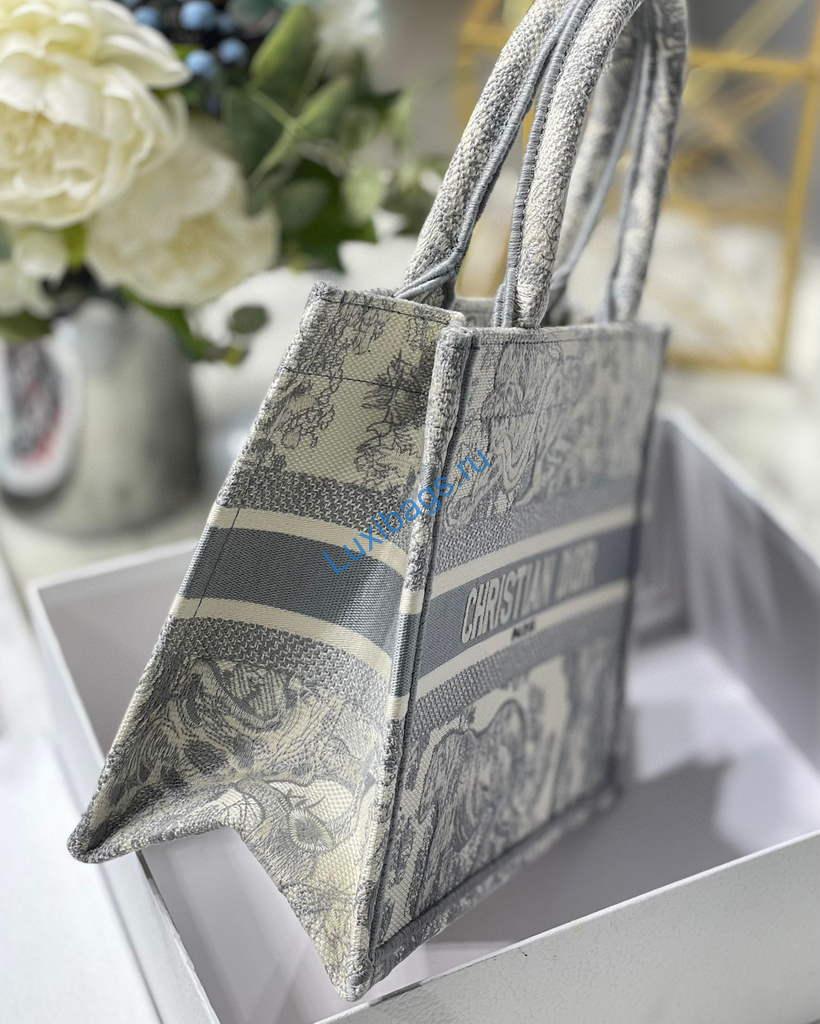 Dior Book Tote M1265 Small Dior Toile De Jouy Reverse Embroidery Gray | dior book tote m1265 small dior toile de jouy reverse embroidery 07