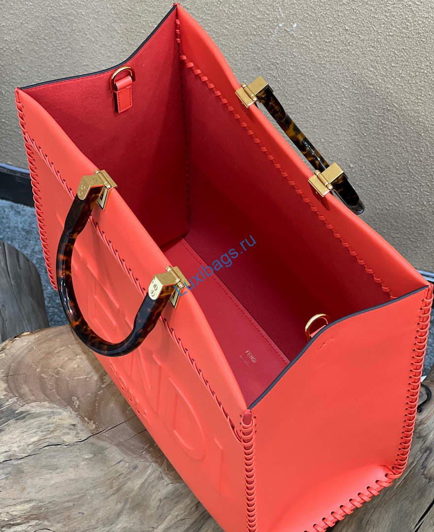 Fendi 8BH386 Sunshine Medium Fuchsia Leather Shopper Bag 8535 Multicolour | fendi 8bh386 sunshine medium fuchsia leather shopper bag 8535 009