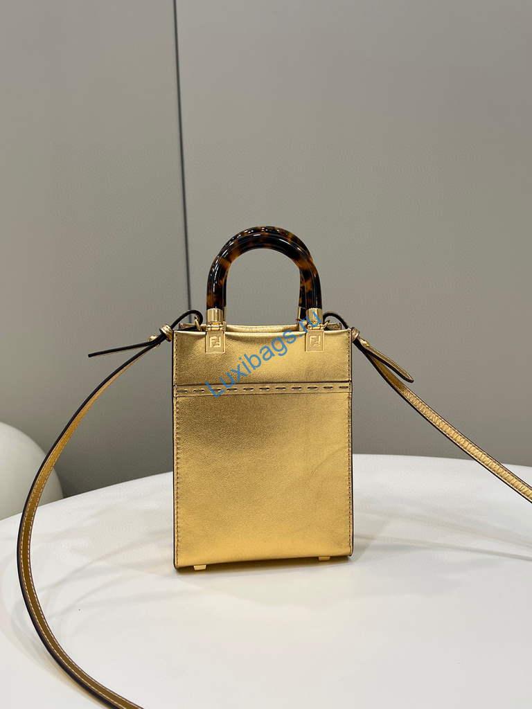 Fendi 8BS051 Mini Sunshine Gold laminated leather shopper | fendi 8bs051 mini sunshine shopper leather bag 8376a 21 8cd0ac8a 6297 4a47 a45d 67098bca01a5