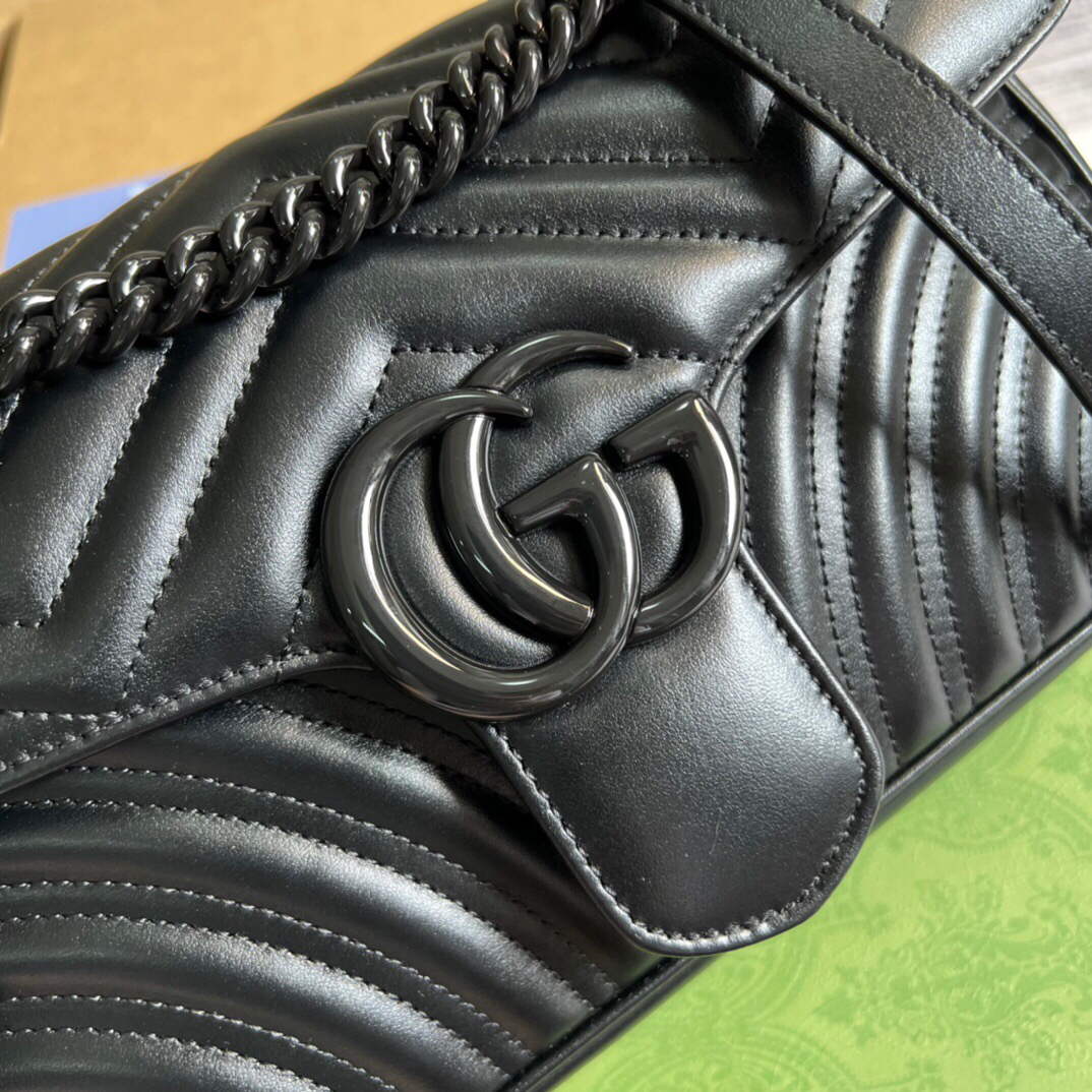 Gucci 443497 GG Marmont Small Shoulder Bag Black | gucci 443497 gg marmont small shoulder bag 006