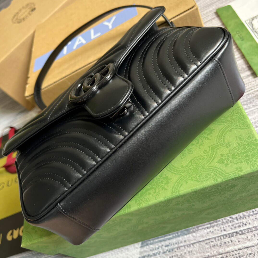Gucci 443497 GG Marmont Small Shoulder Bag Black | gucci 443497 gg marmont small shoulder bag 007